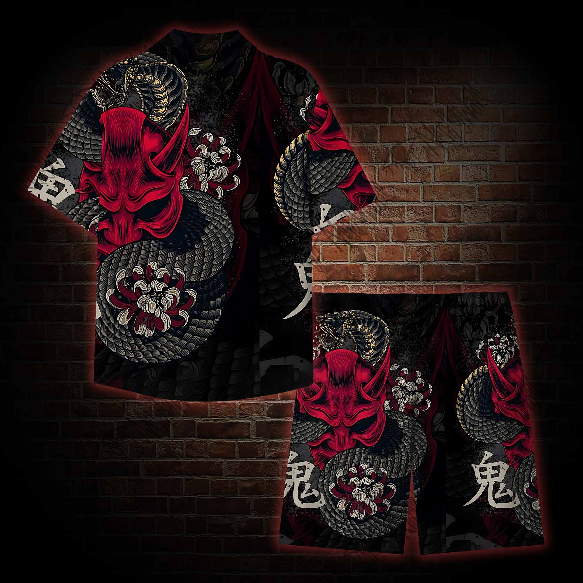 Samurai Mask Graphic Resort Set