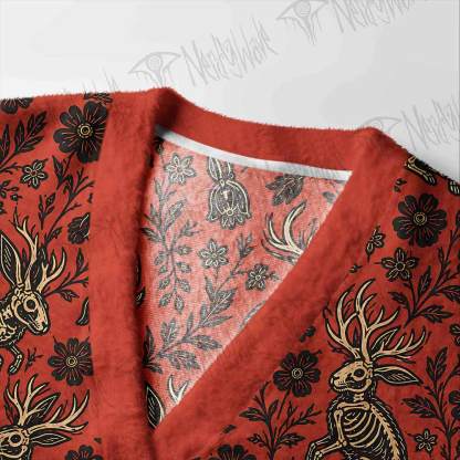Jacklope and Flower Cardigan Sweater