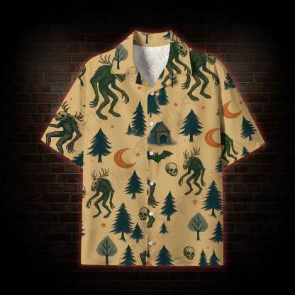Wendigo in the Forest Lightweight Hawaiian Shirt