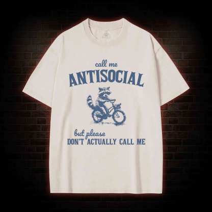 Call Me Antisocial Washed T-shirt