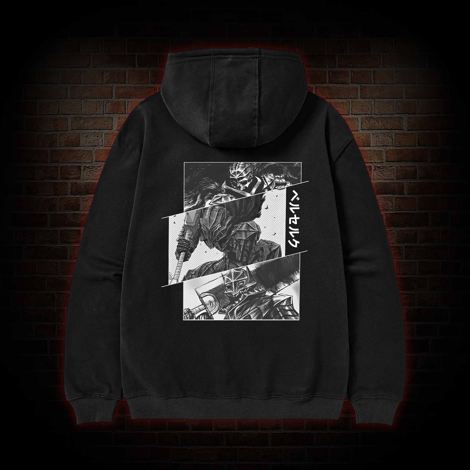 Black Swordsman Zipper Hoodie