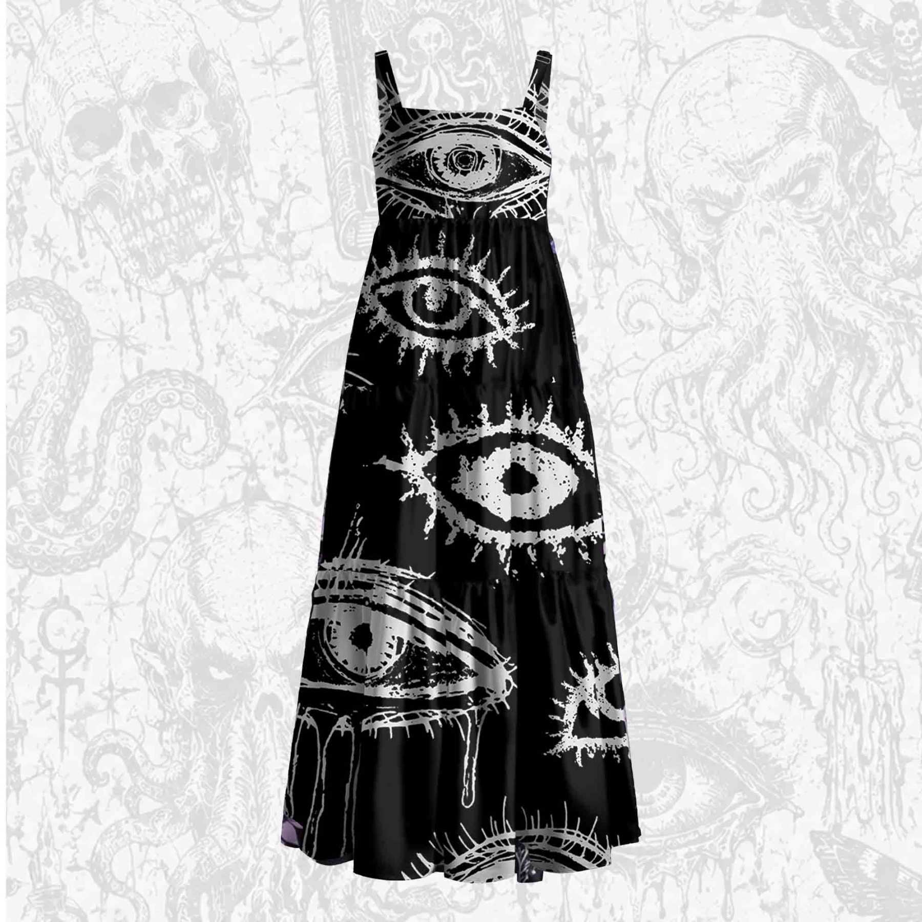 Crying Eyes Wide Straps Maxi Dress