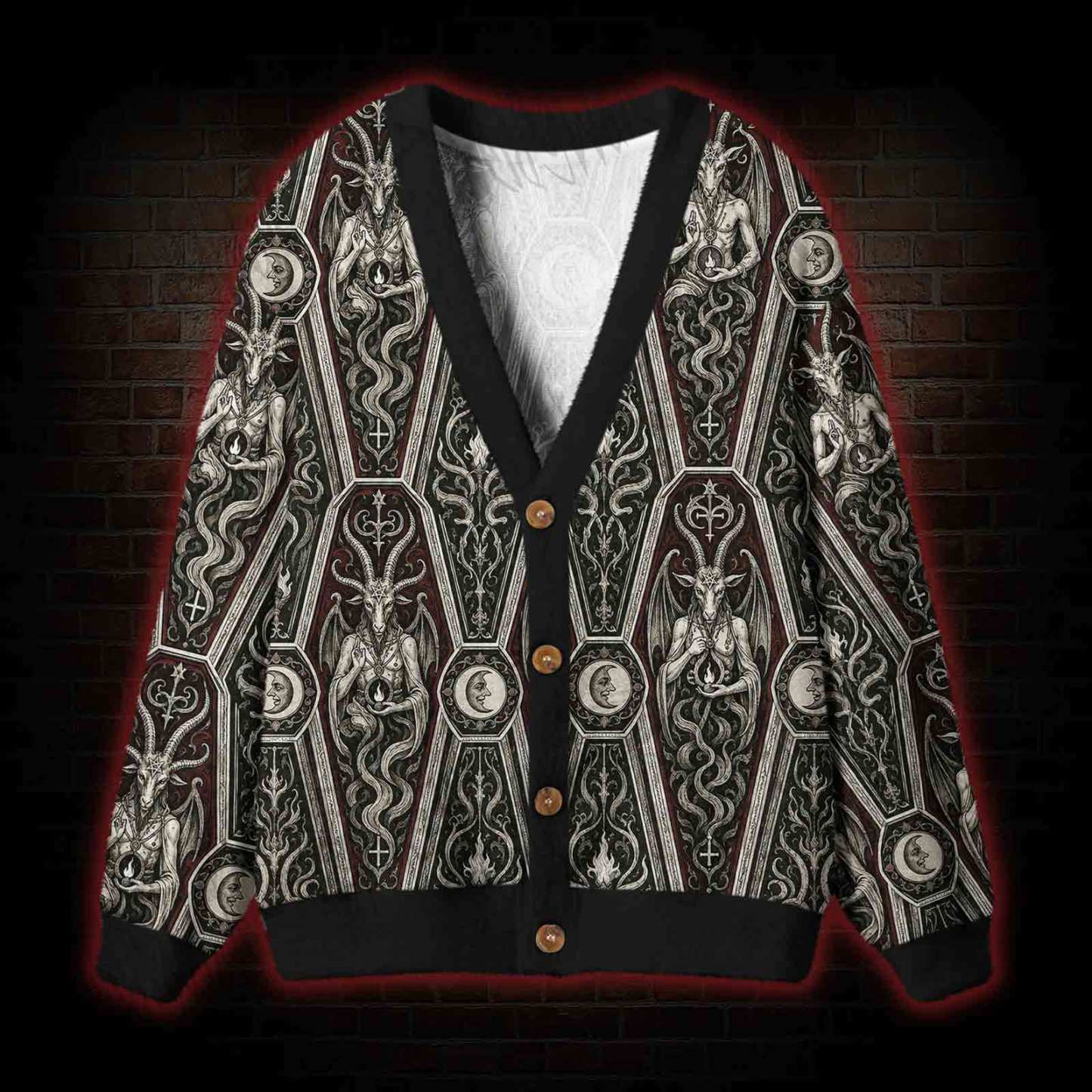 Baphomet Coffin Ritual Cardigan Sweater