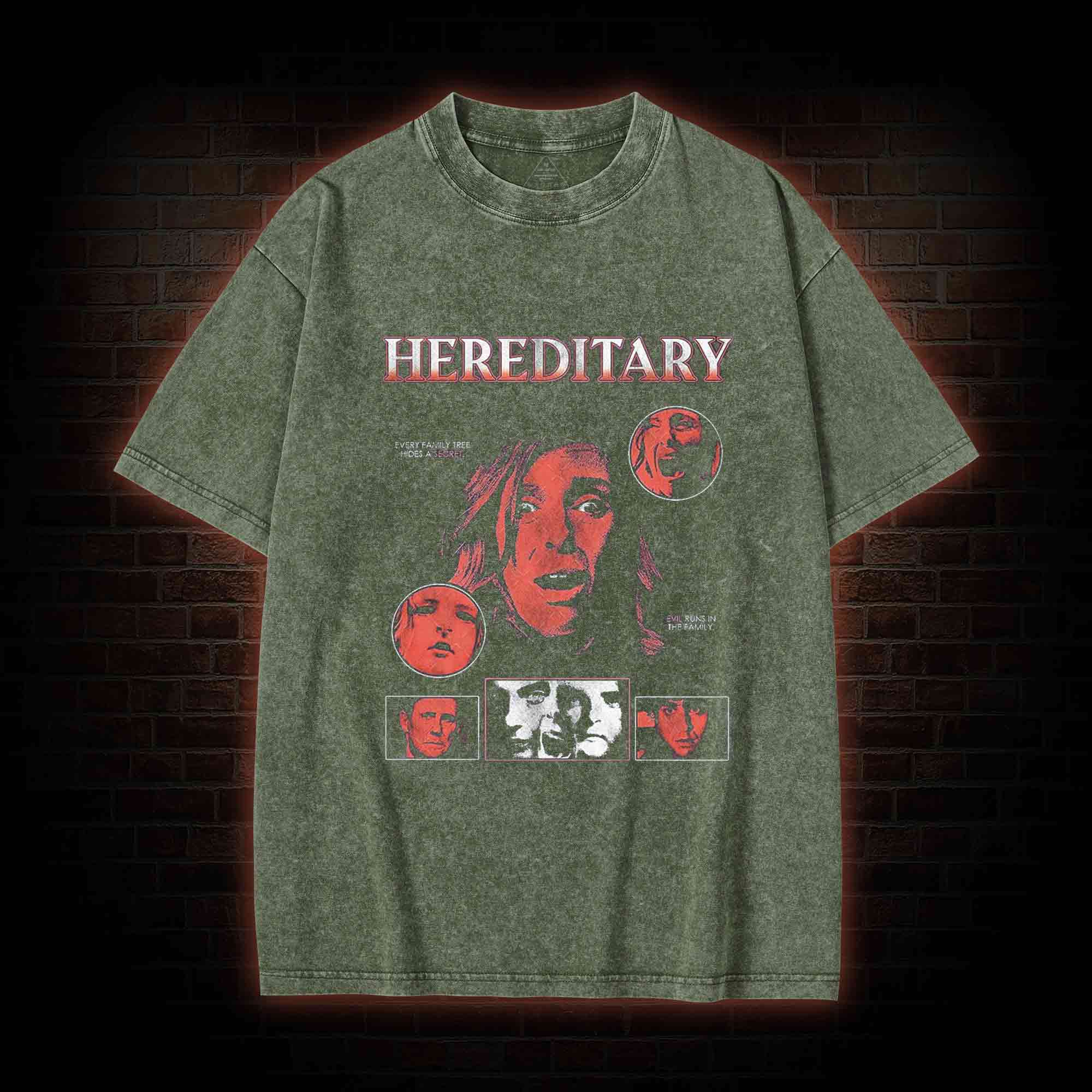 Evil Runs in Family Washed T-shirt