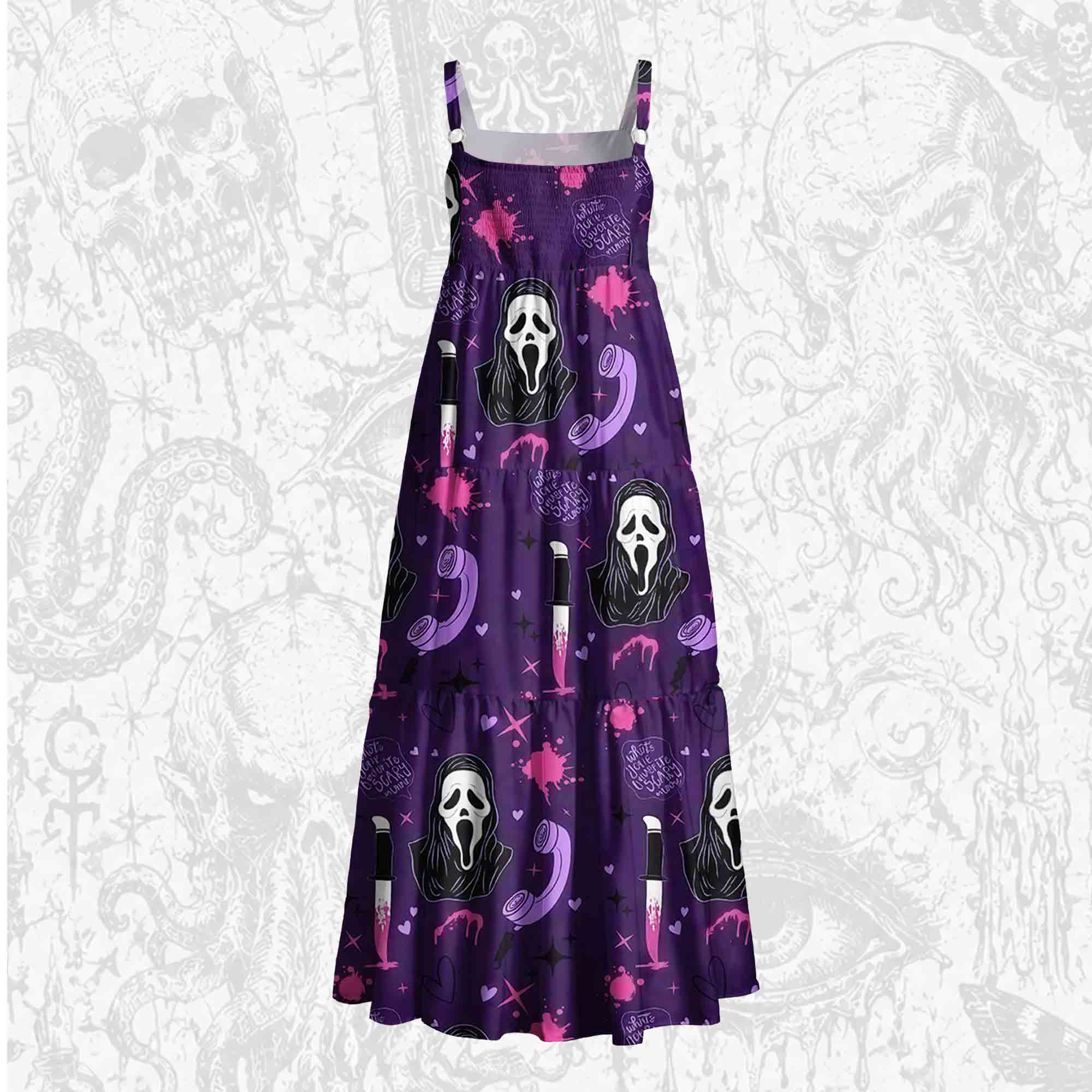 What's Your Favorite Scary Movie Wide Straps Maxi Dress
