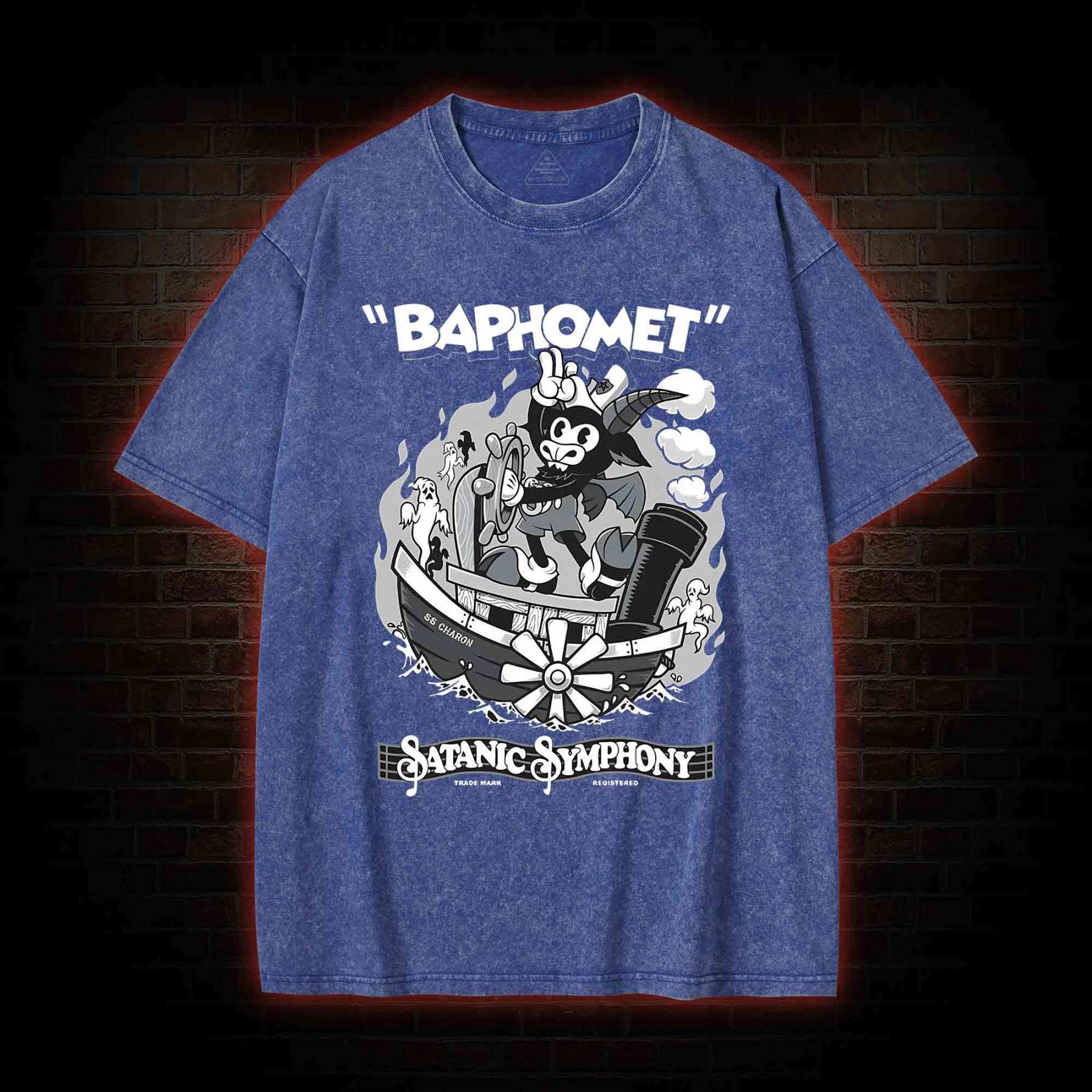 Satanic Symphony Baphomet Washed T-shirt
