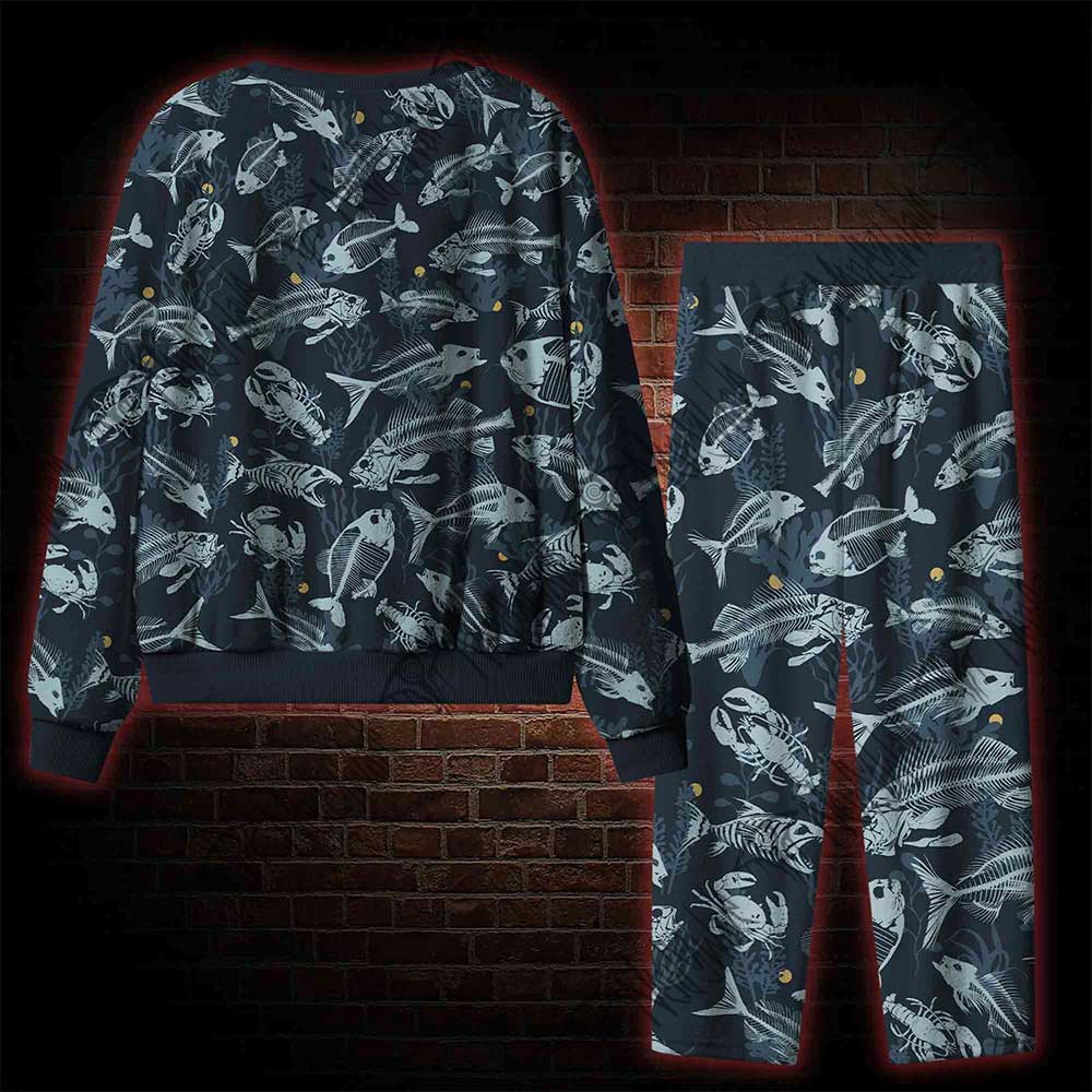 Deep sea fish bones Cozy Pajama Sets
