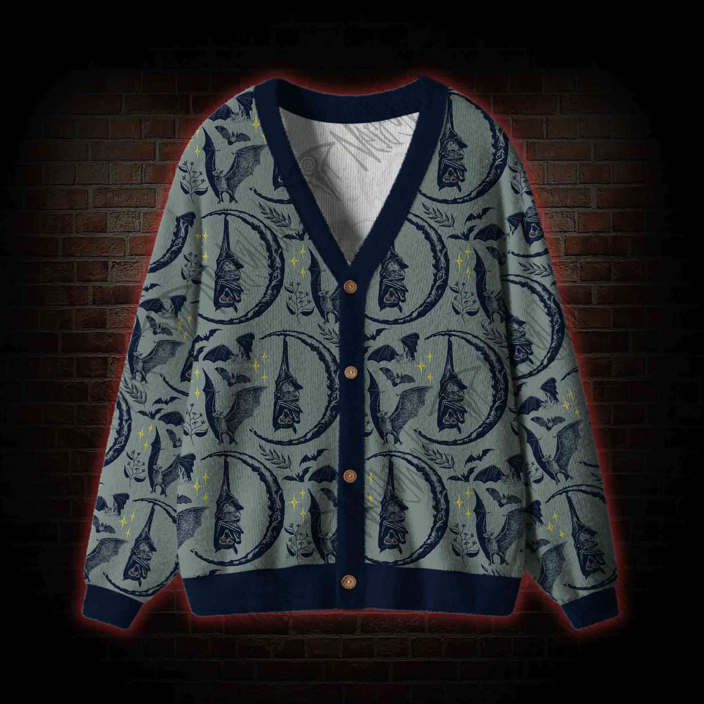 Hanging Bat Cardigan Sweater