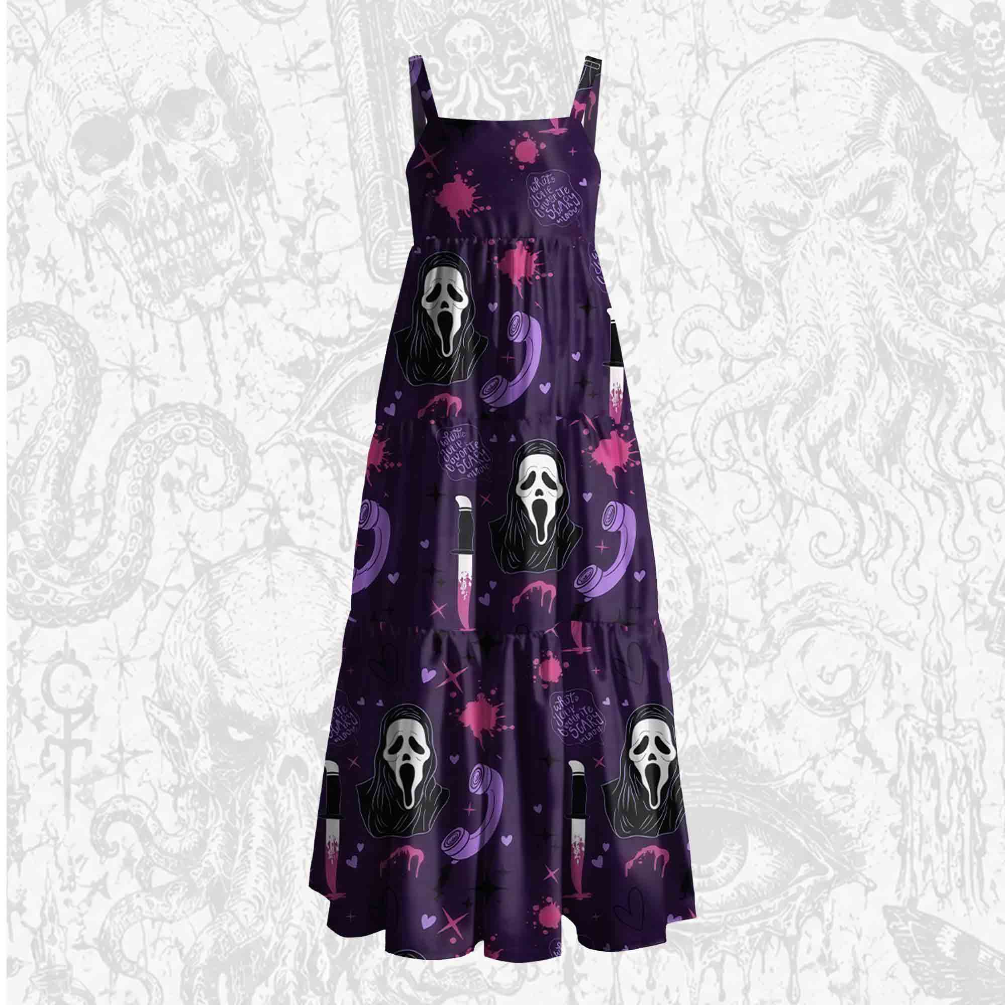 What's Your Favorite Scary Movie Wide Straps Maxi Dress