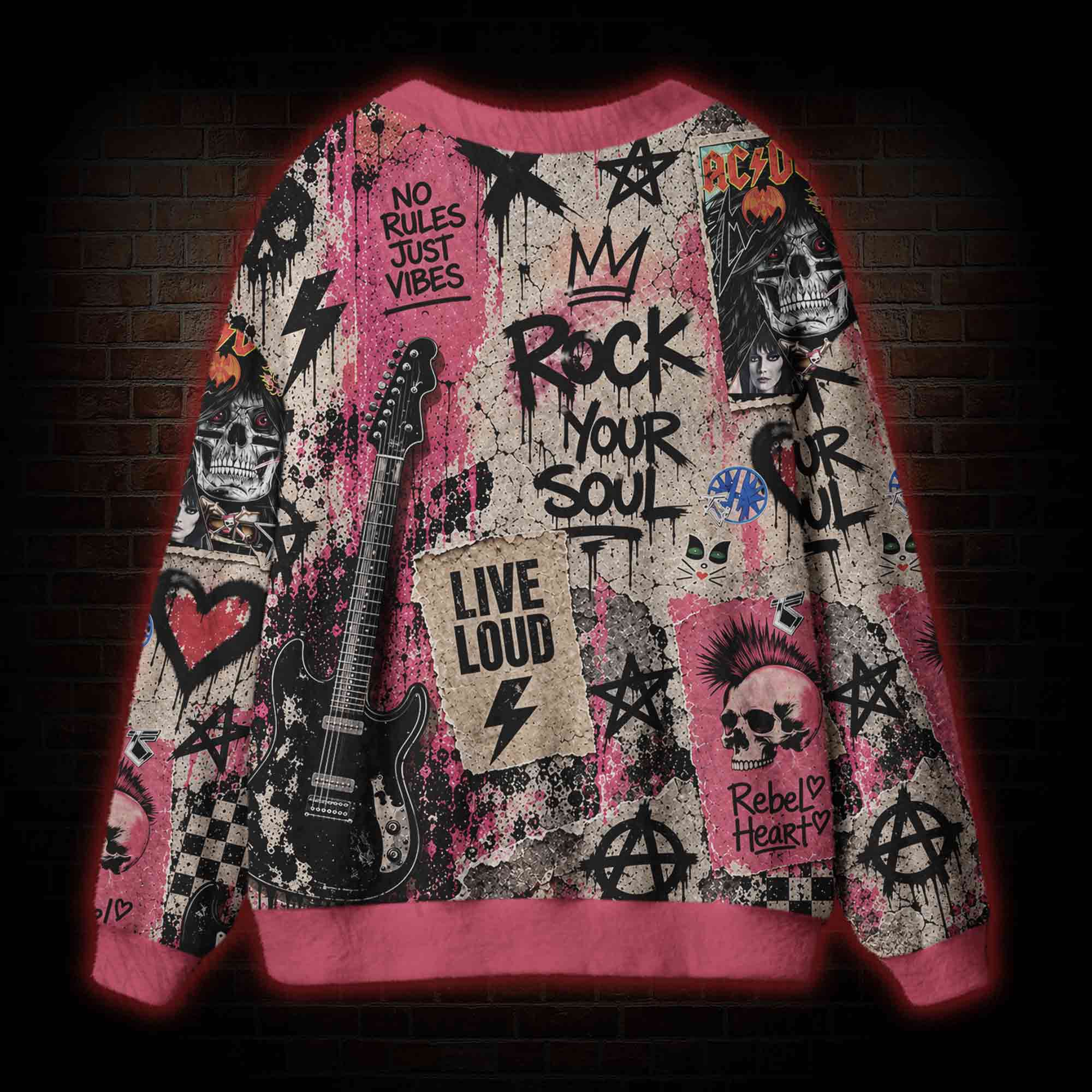 Pink Punk Skull Cardigan Sweater – nerdywave