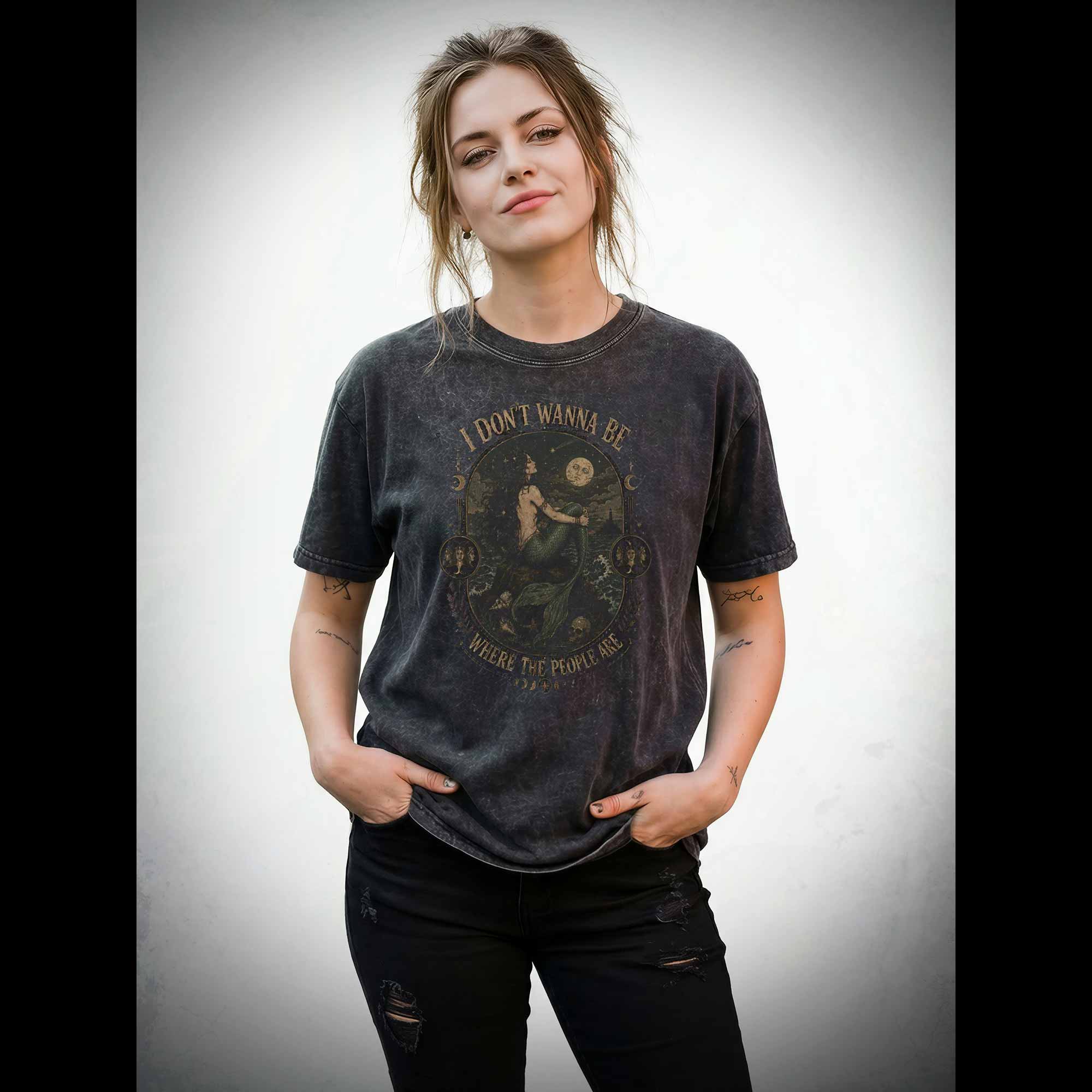 I don't Wanna be Where the People are Washed T-shirt
