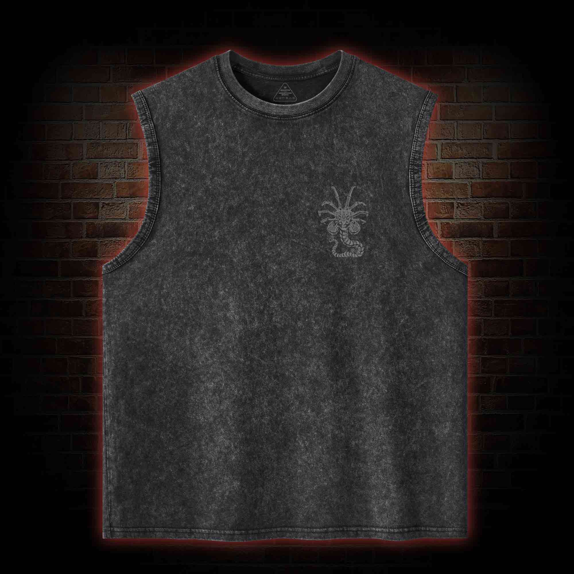 Alien Vintage Back Print Washed Tank Top