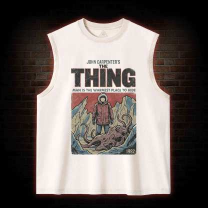 Man is the Warmest Place to Hide Washed Tank Top