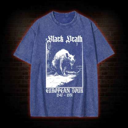 Black Death European Tour 1347-1351 Washed T-shirt