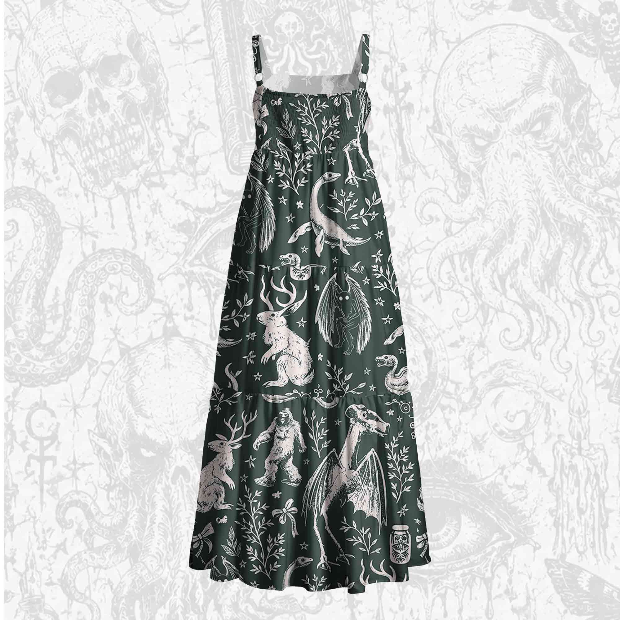Cryptids Wide Straps Maxi Dress
