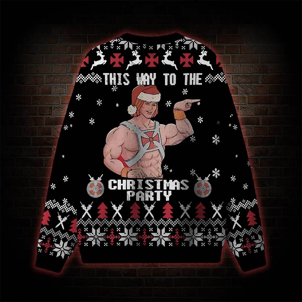This Way To The Christmas Party Ugly Sweatshirts