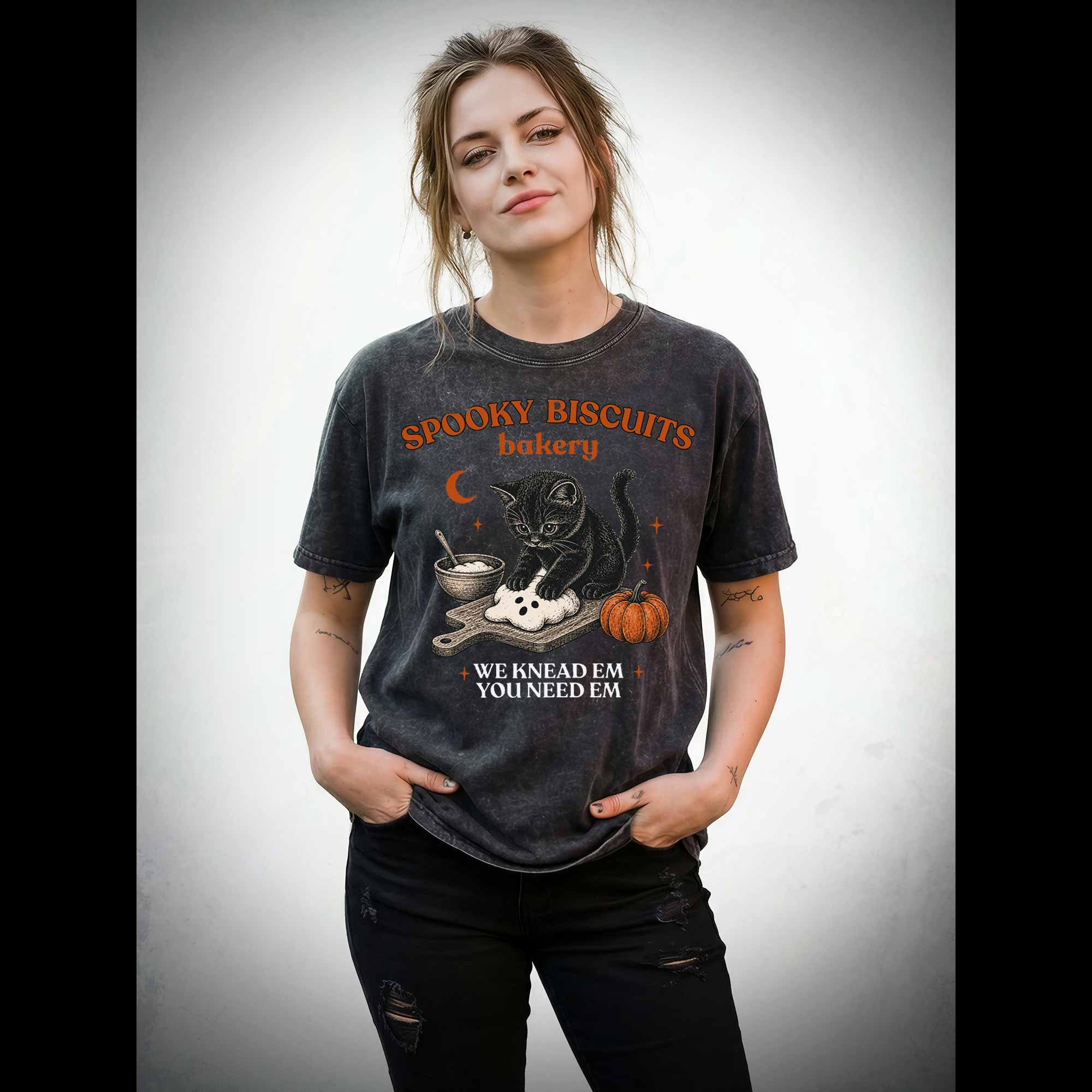 Spooky Biscuits Bakery Washed T-shirt