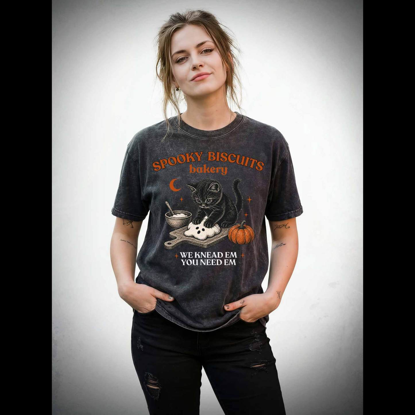 Spooky Biscuits Bakery Washed T-shirt