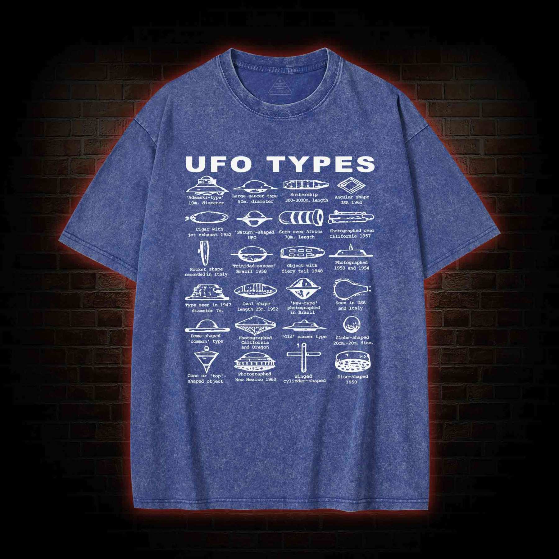 UFO Types Washed T-shirt