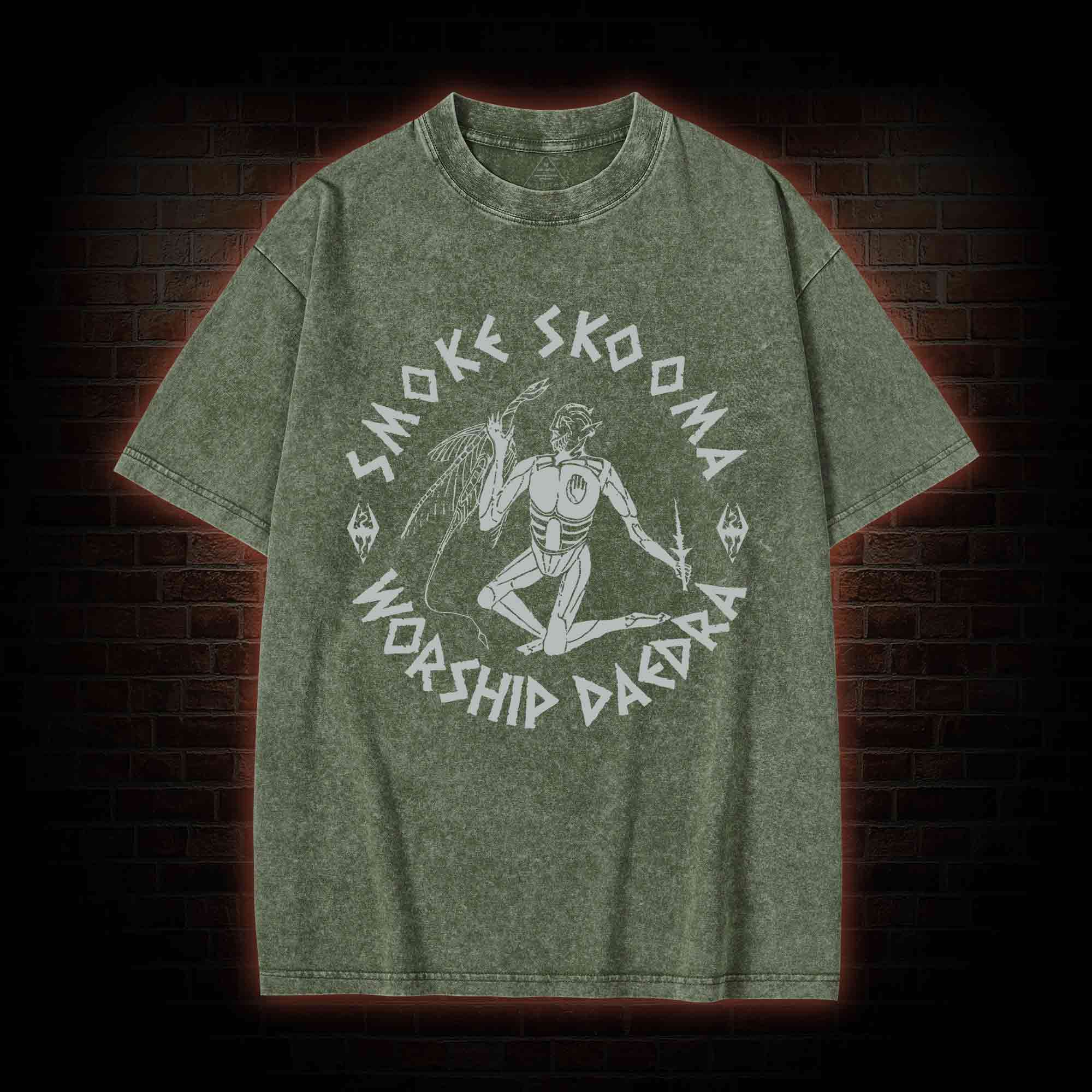 Smoke Skooma Worship Daedra Washed T-shirt