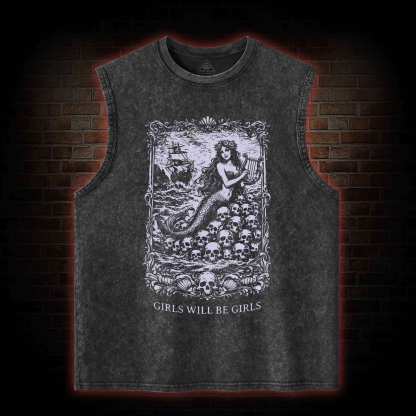 Girls will be Girls Greek mythology Washed Tank Top