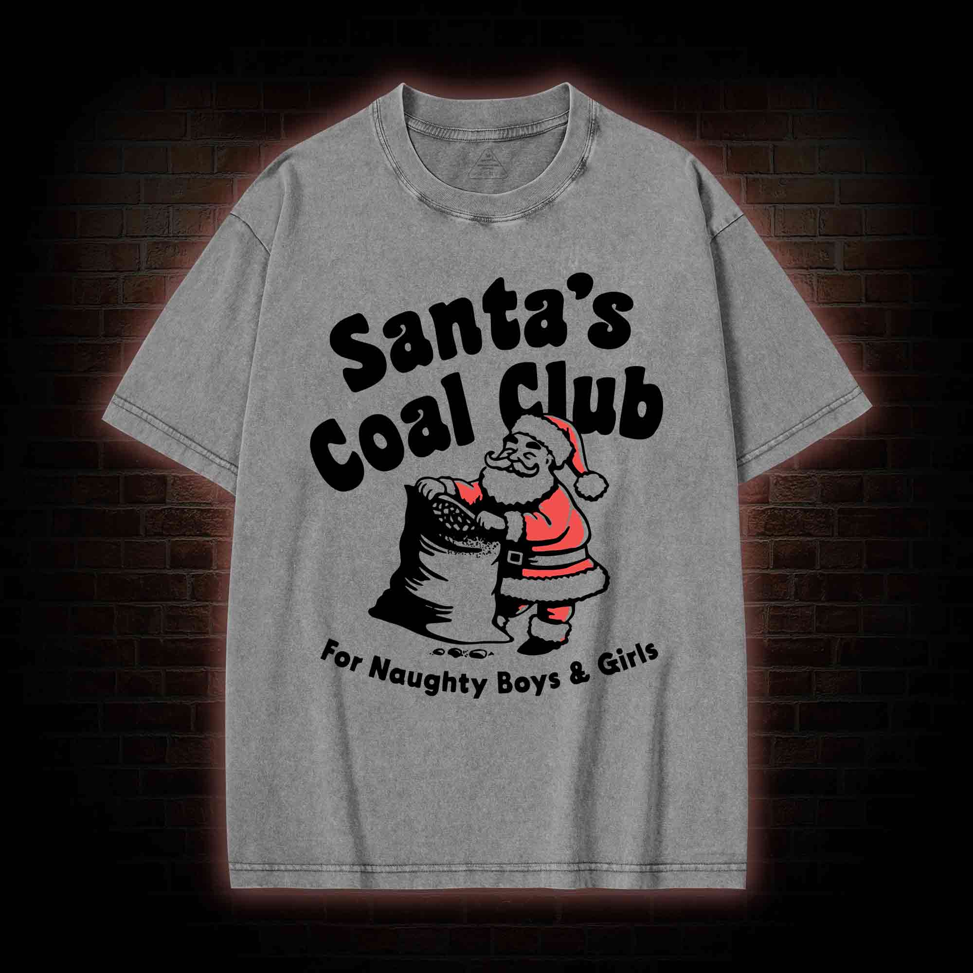 Santa's Coal Club Washed T-shirt