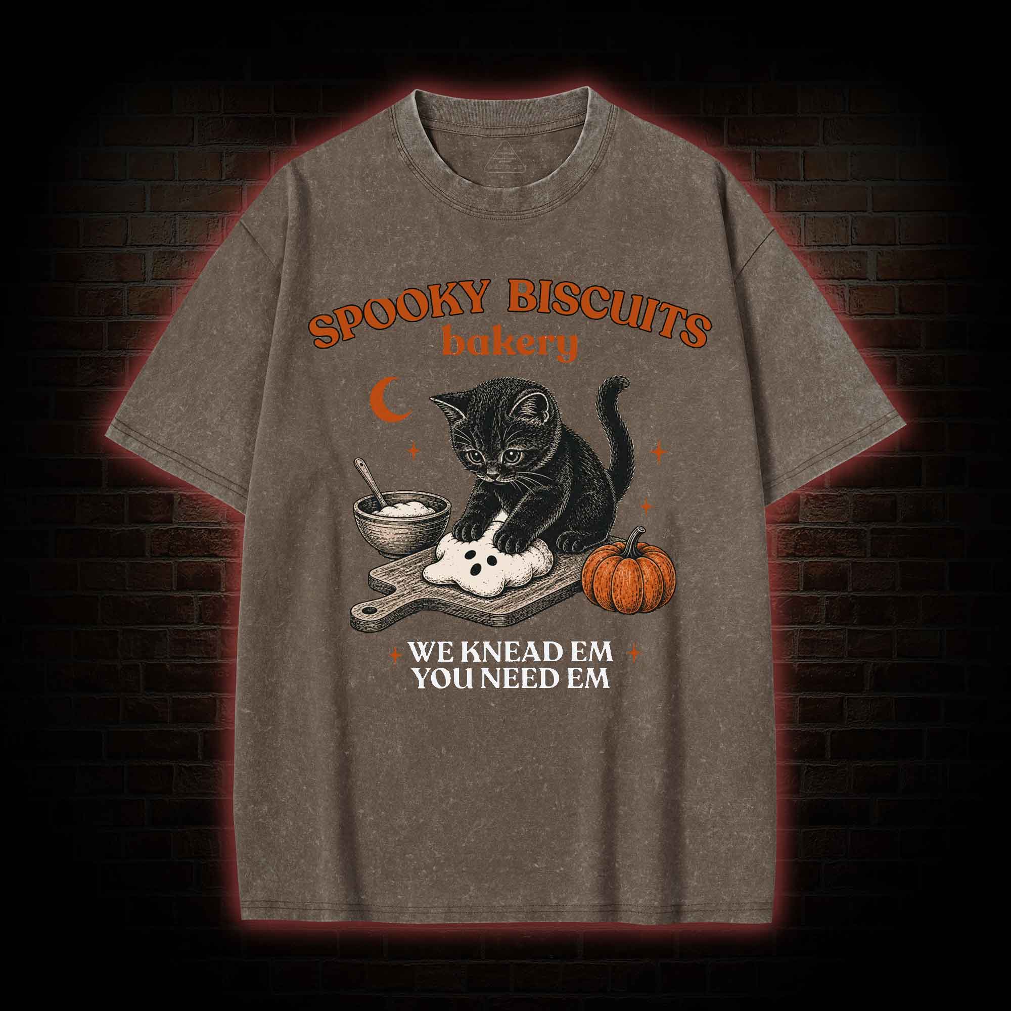 Spooky Biscuits Bakery Washed T-shirt