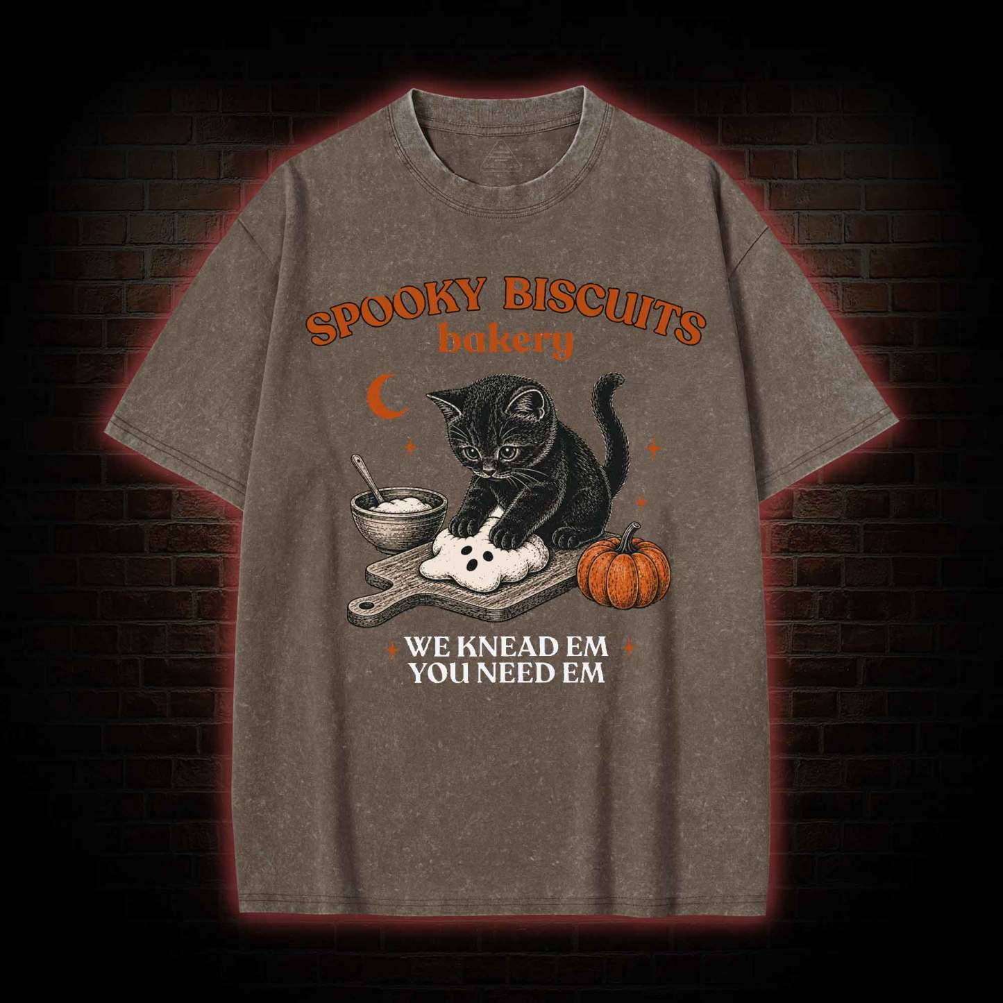 Spooky Biscuits Bakery Washed T-shirt