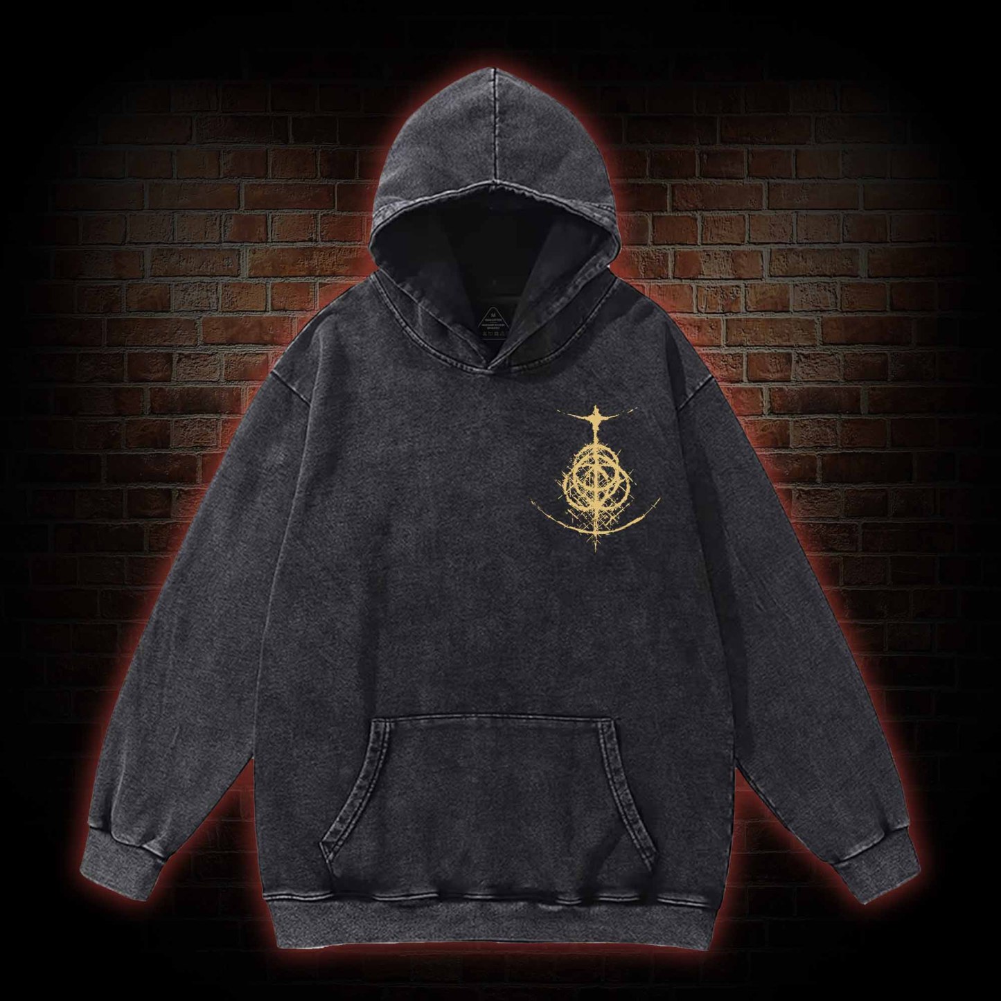 Behold Dog Back Print Washed Hoodie