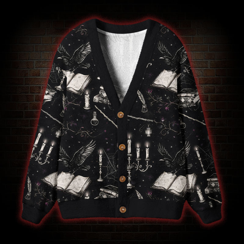 Midnight Spellbook Cardigan Sweater