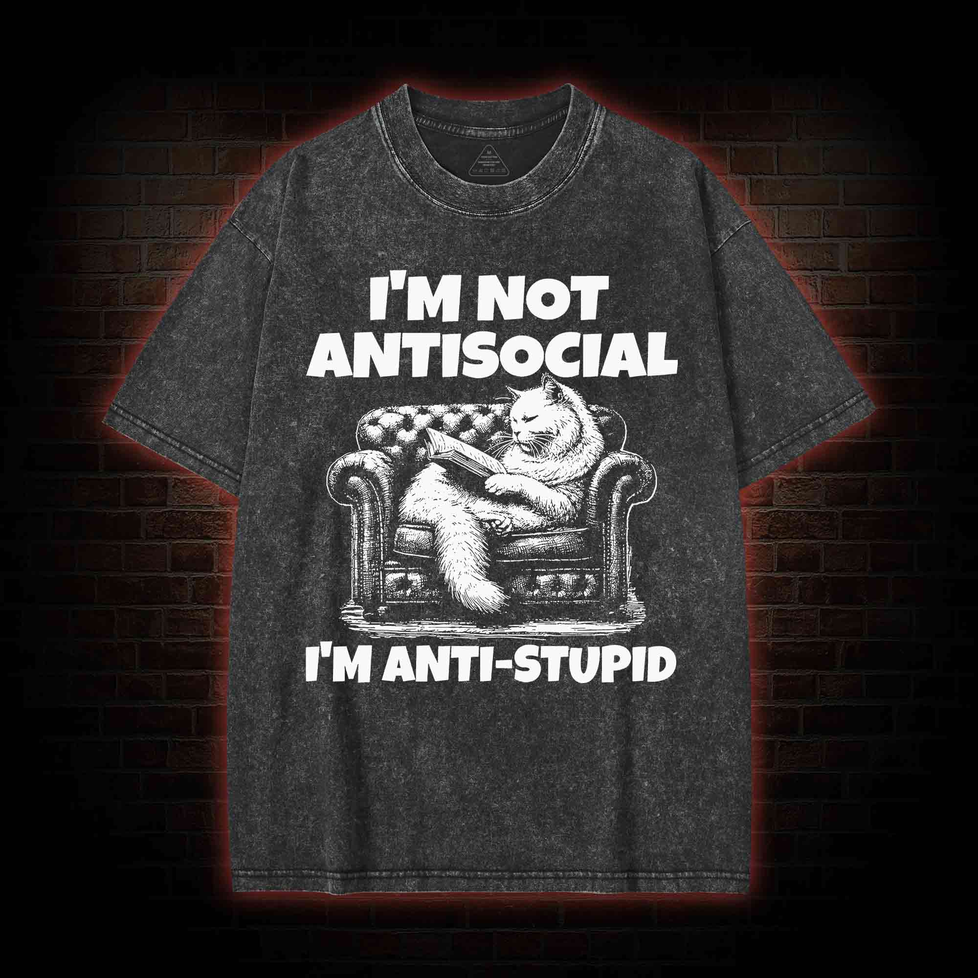 I'm Not Antisocial Washed T-shirt