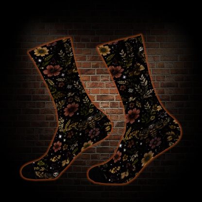 Floral Death Moth Socks