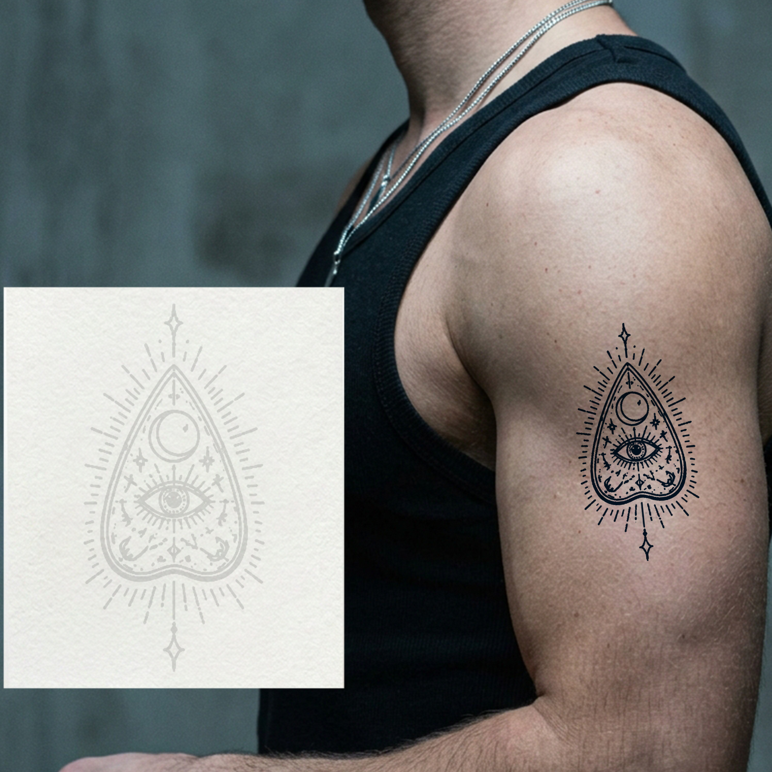 Ouija Eye Temporary Tattoo