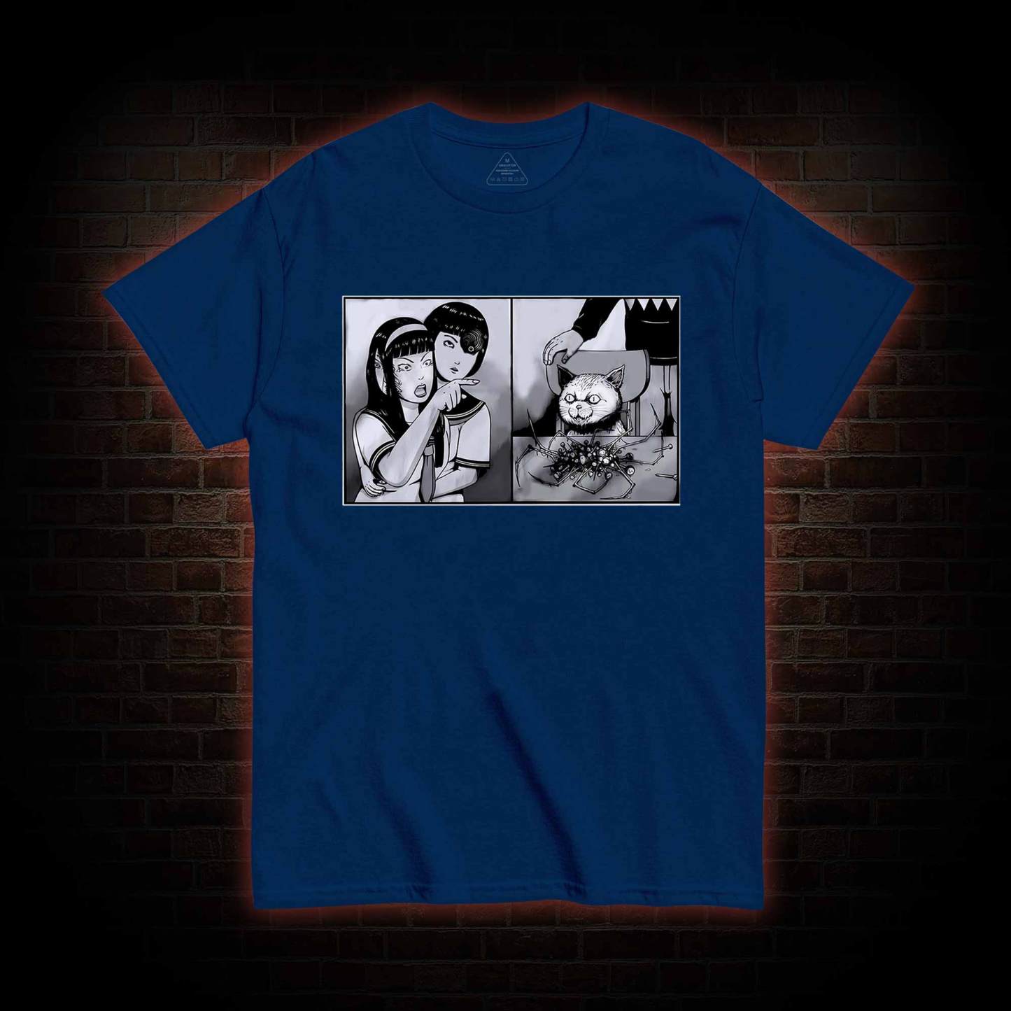 Girl Yelling at a Creepy Cat T-shirt 