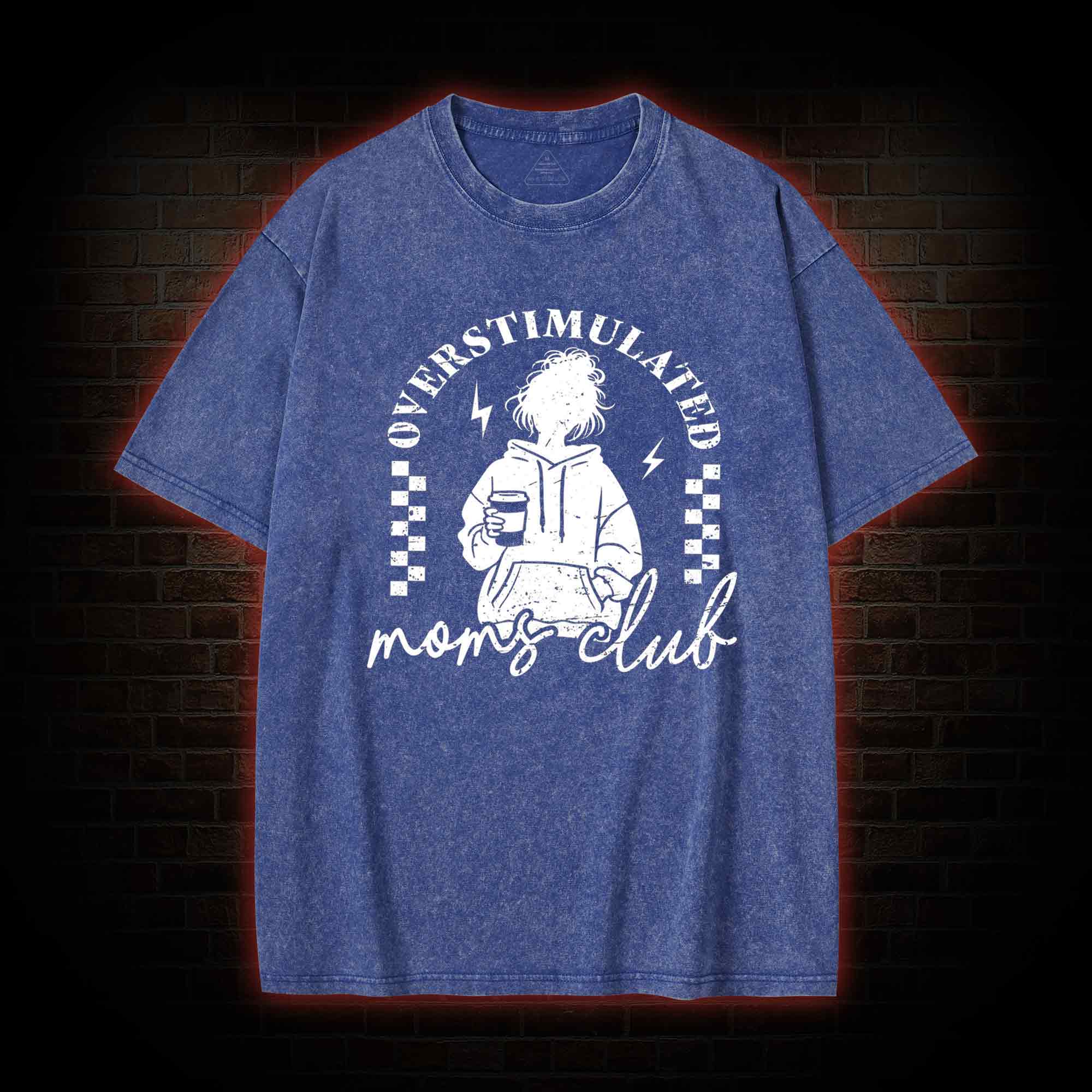 Coffee Loving Tired Mom Washed T-shirt