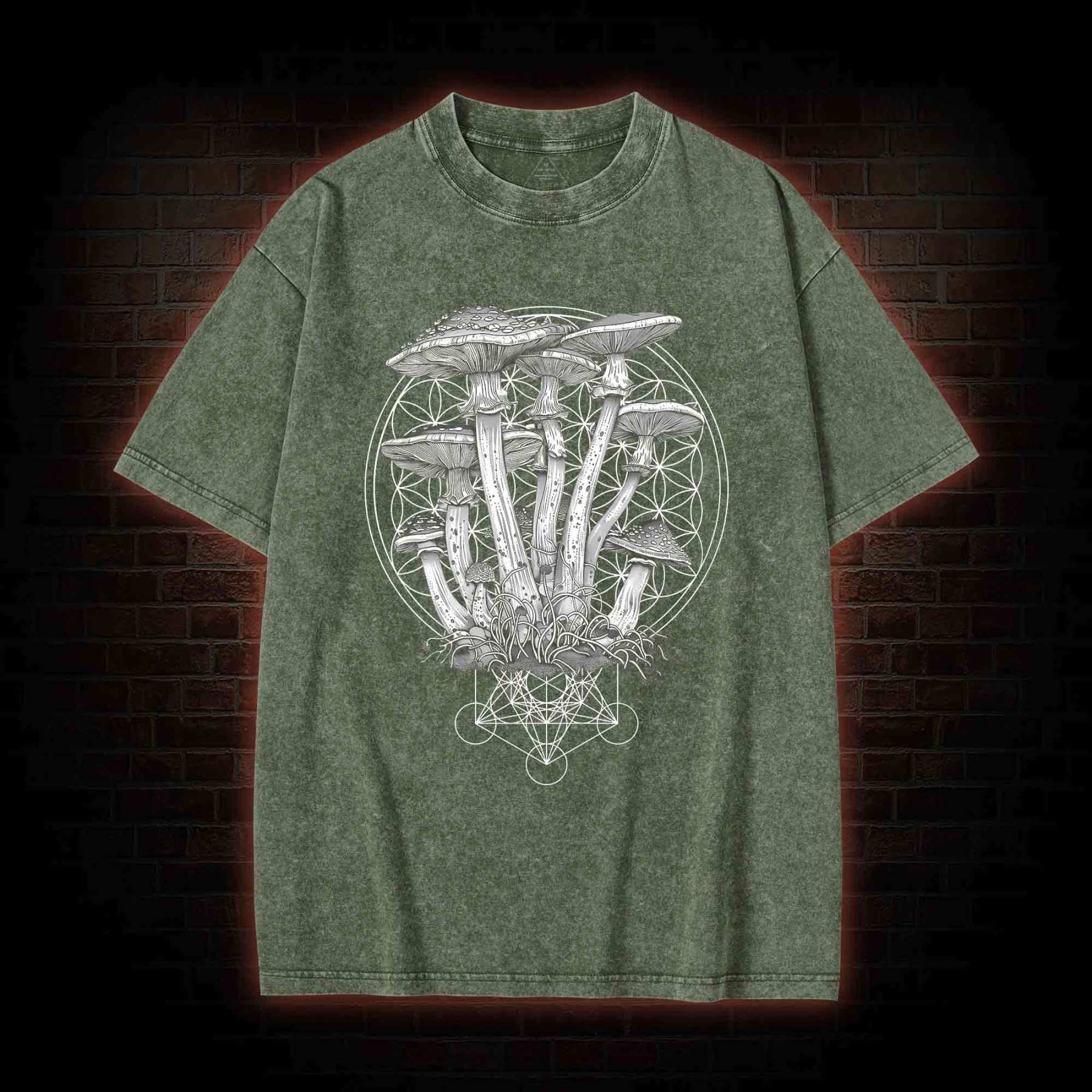 Mushroom Decor Party Washed T-shirt