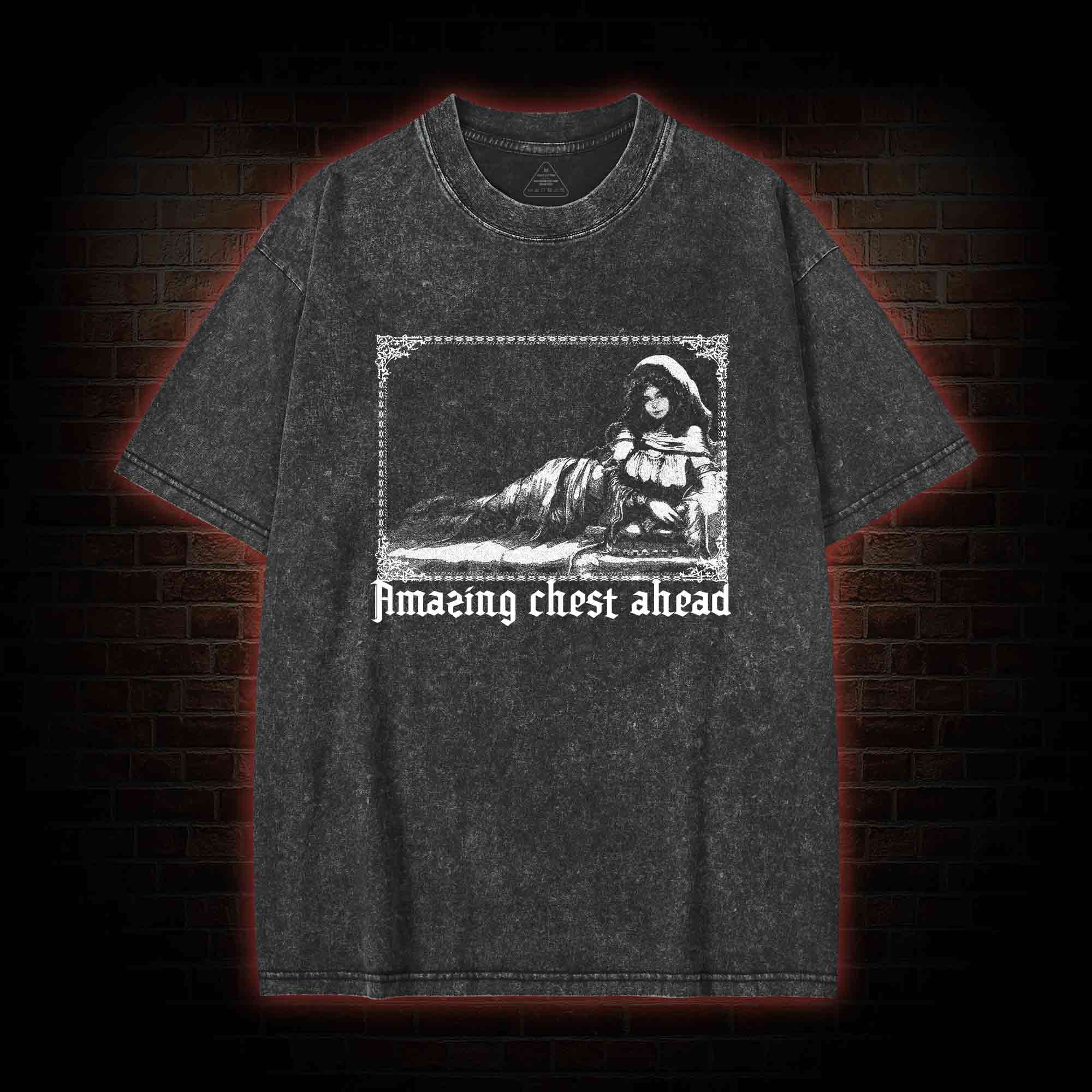 Amazing Chest Ahead Washed T-shirt