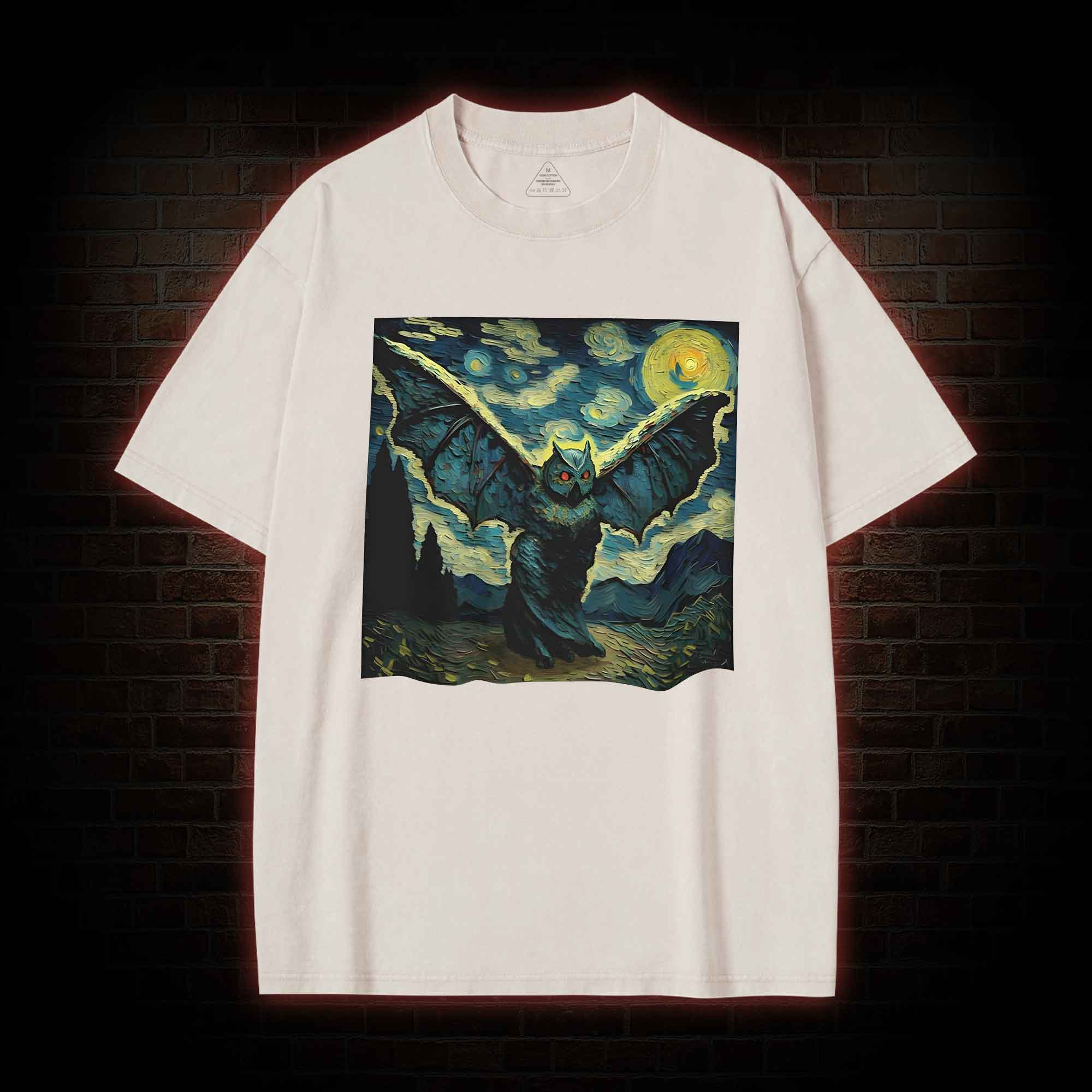 Horror Mothman Washed T-shirt