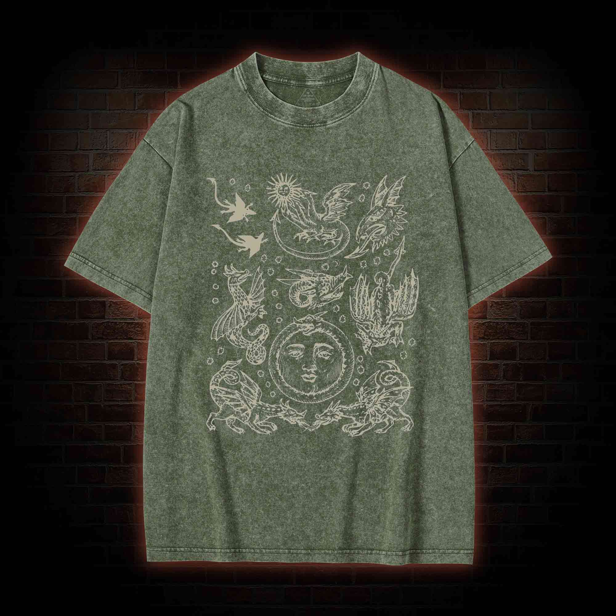 Medieval Dragons Vintage Washed T-shirt