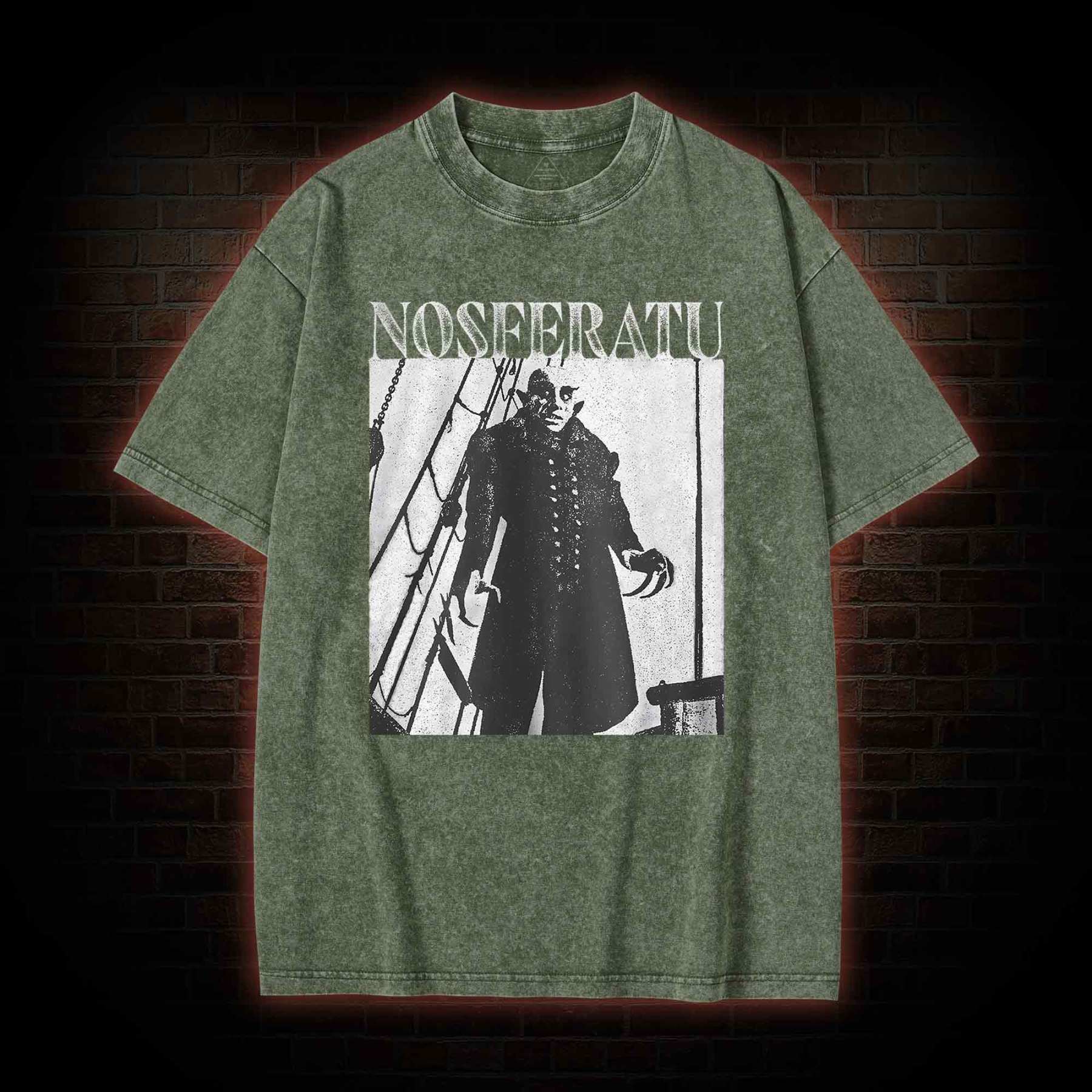 Nosferatu Scary Movie Washed T-shirt