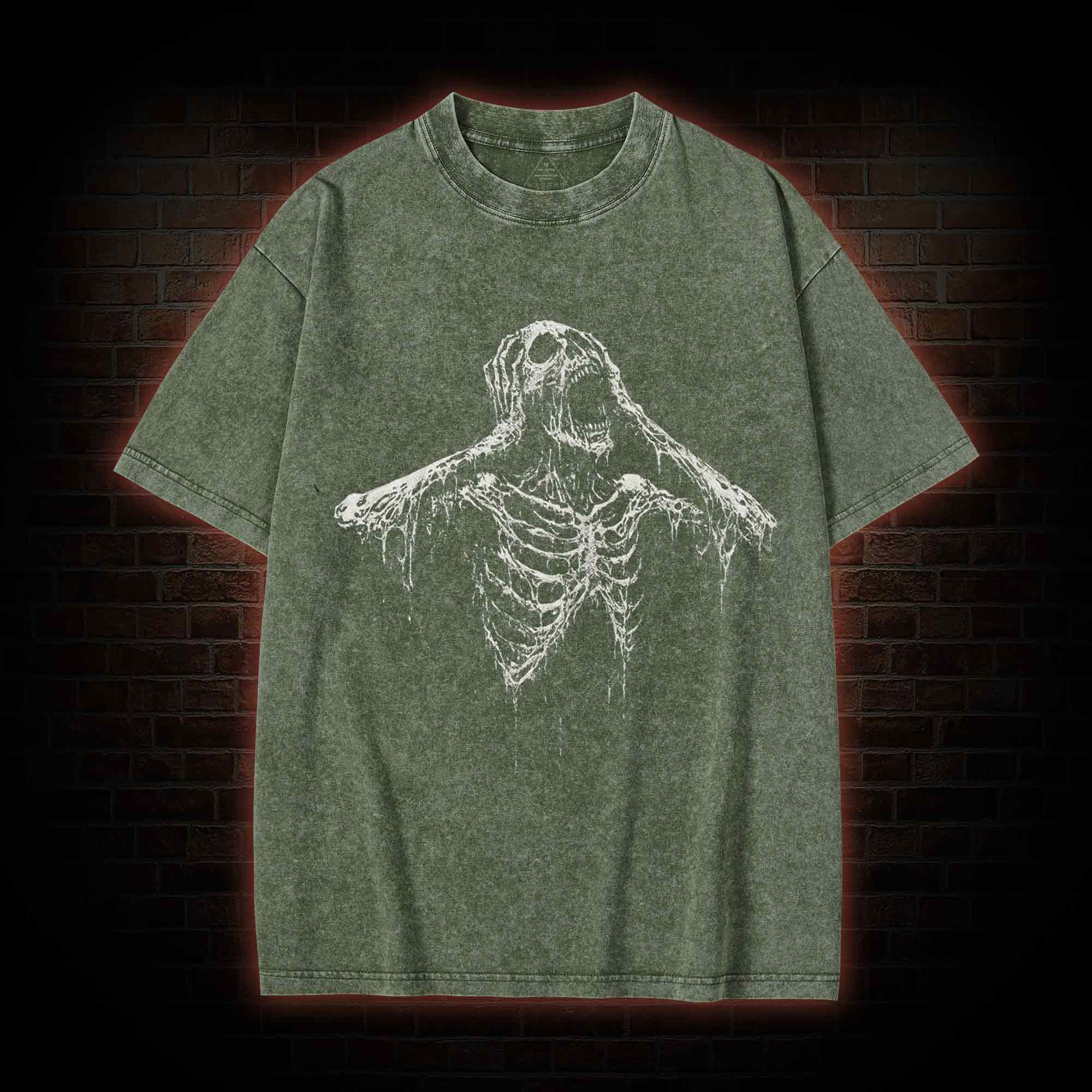 Screaming Skeleton Washed T-shirt