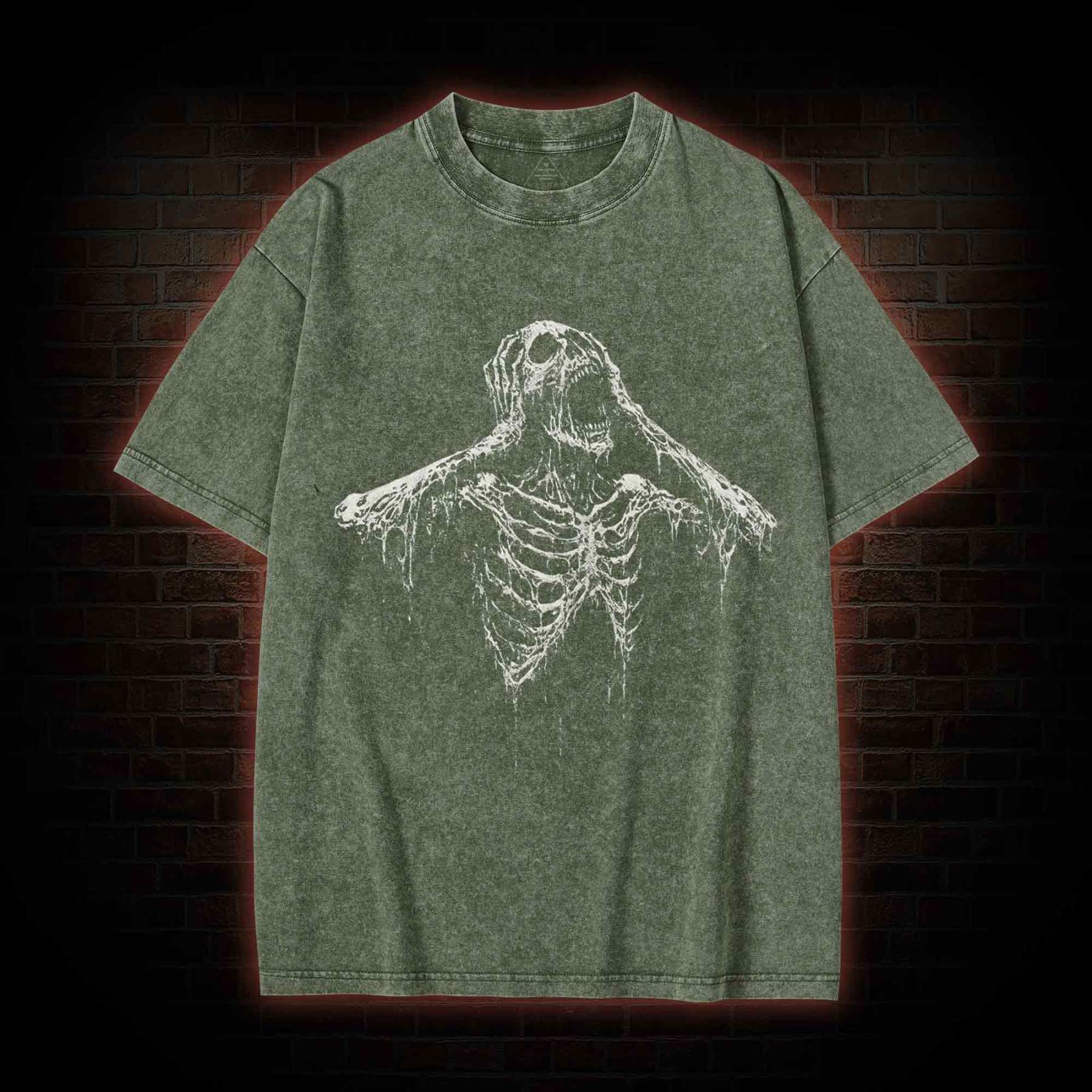 Screaming Skeleton Washed T-shirt