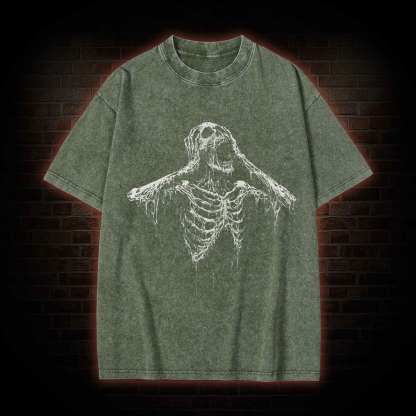 Screaming Skeleton Washed T-shirt