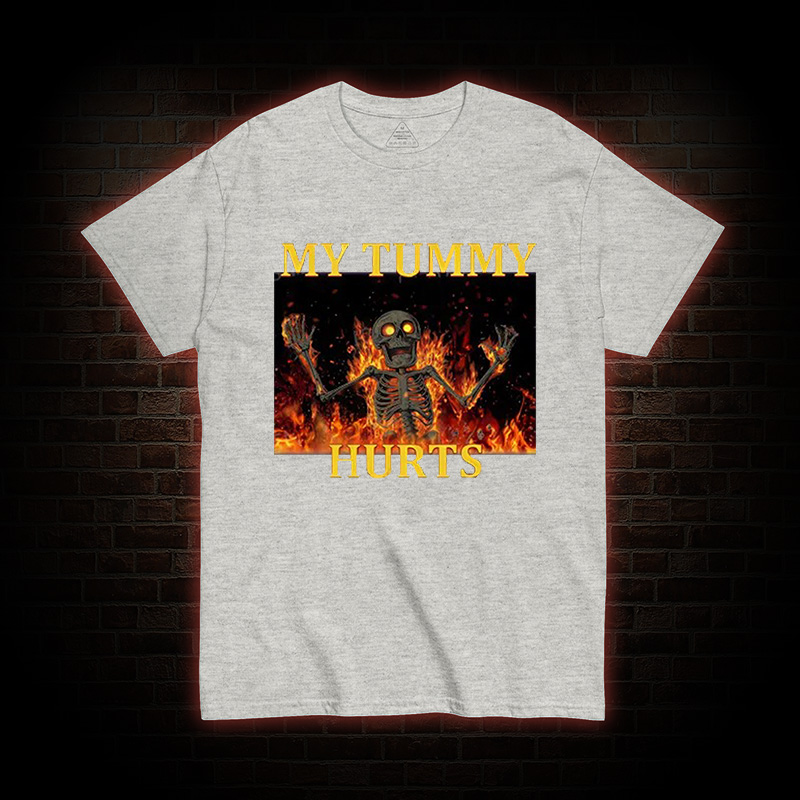 Skeleton Tummy Hurts T-Shirt