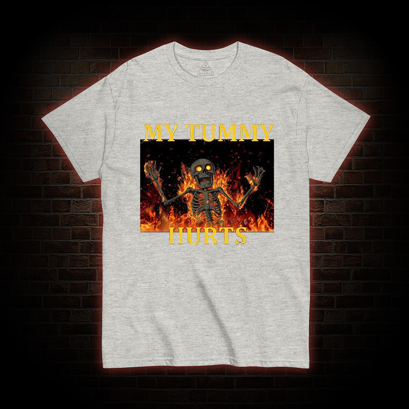Skeleton Tummy Hurts T-Shirt