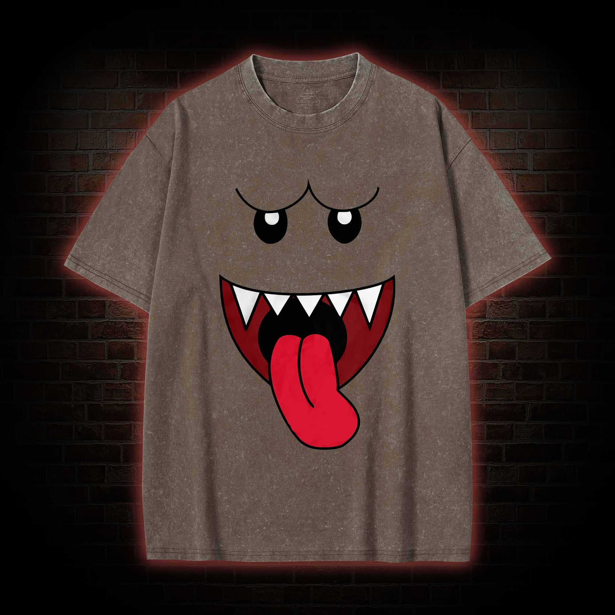 Boo Ghost Face Washed T-shirt