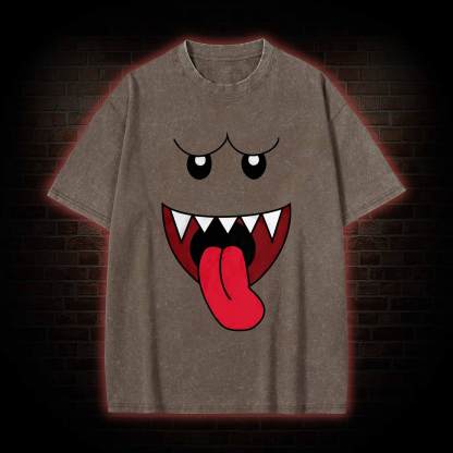 Boo Ghost Face Washed T-shirt