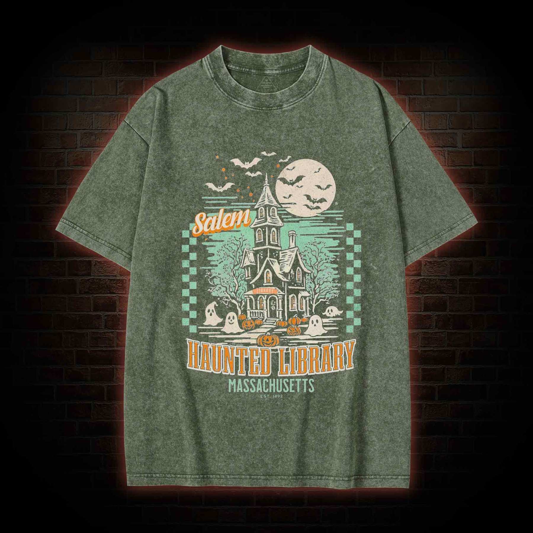 Haunted Library Washed T-shirt