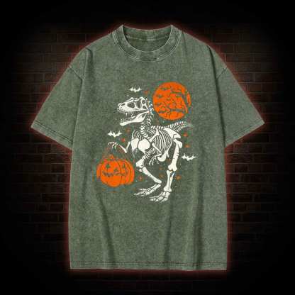 Dinosaur Halloween Washed T-shirt