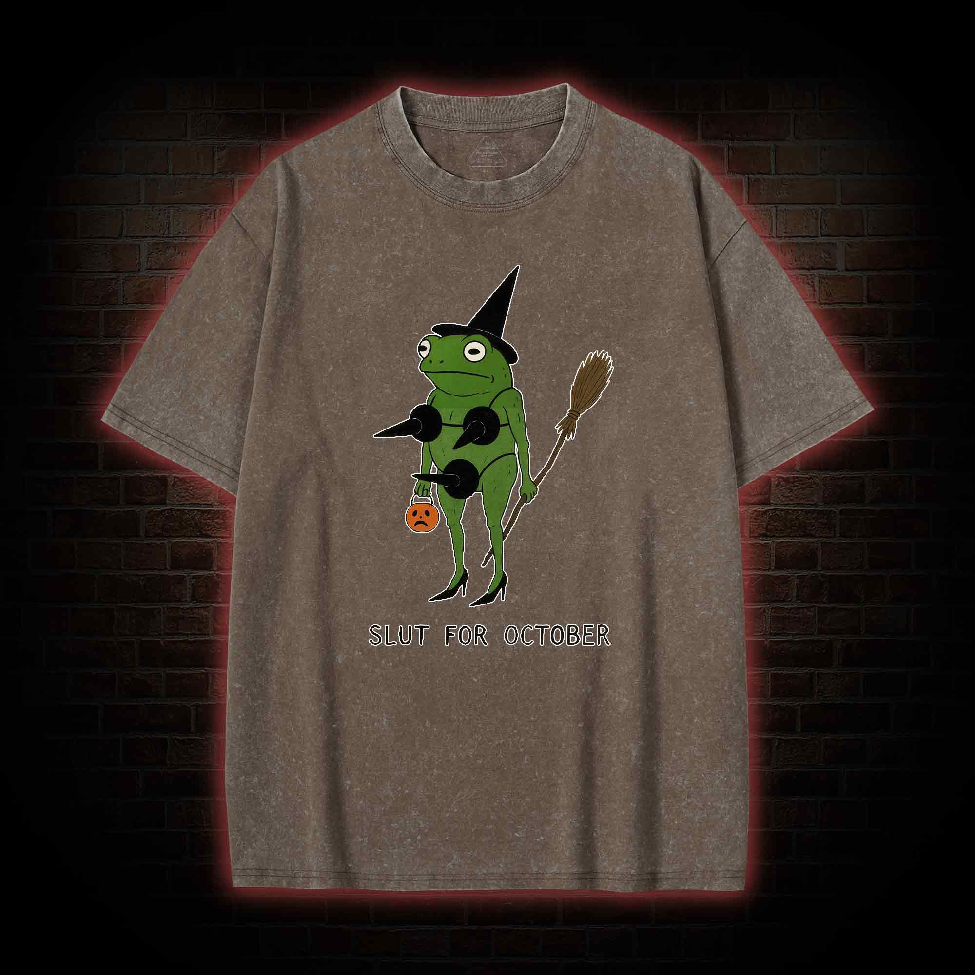 Slut for October Washed T-shirt
